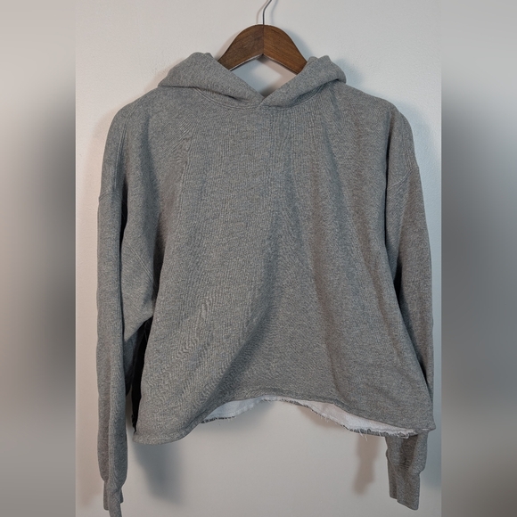 ESSENTIALS Fear Of God Fleece Cropped Hoodie Pullover Sweatshirt - Picture 7 of 10